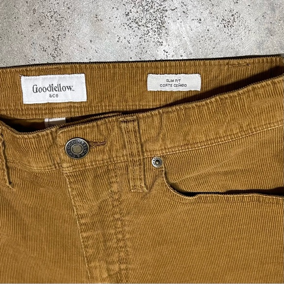 Goodfellow Brown Corduroy Pants Slim Fit 30x32 Preppy Casual - Picture 5 of 8
